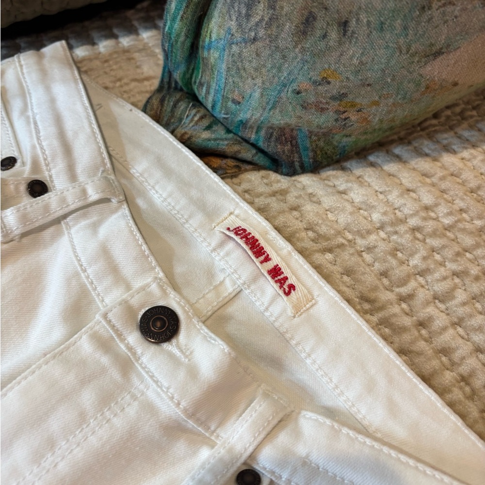 Johnny Was white/cream skinny jeans